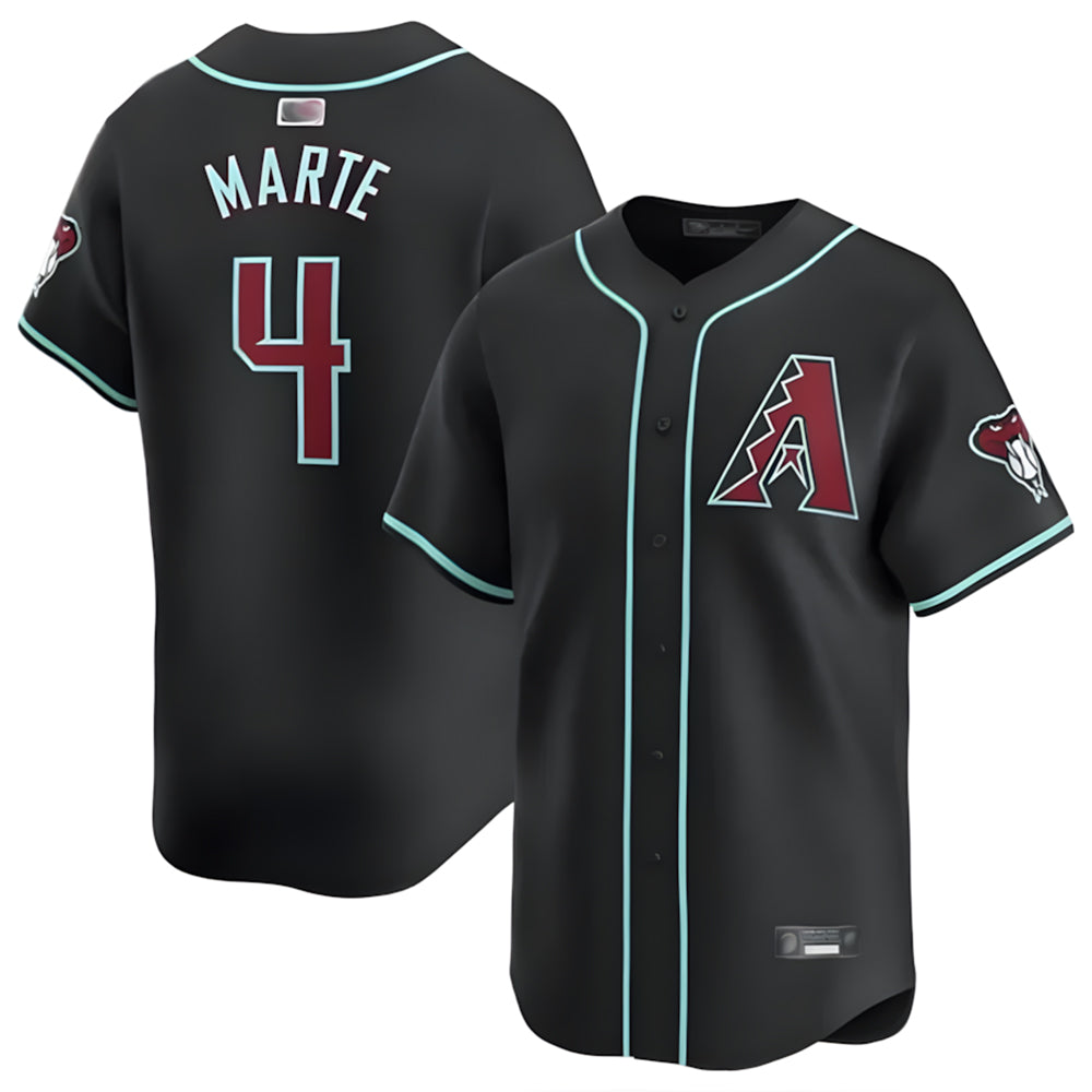 Arizona Diamondbacks #4 Ketel Marte Player Black CLOTHIN Limited Home Game Stitched Jerseys