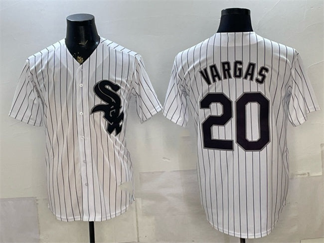 Chicago White Sox #20 Miguel Vargas White CLOTHIN Home Stitched Jersey