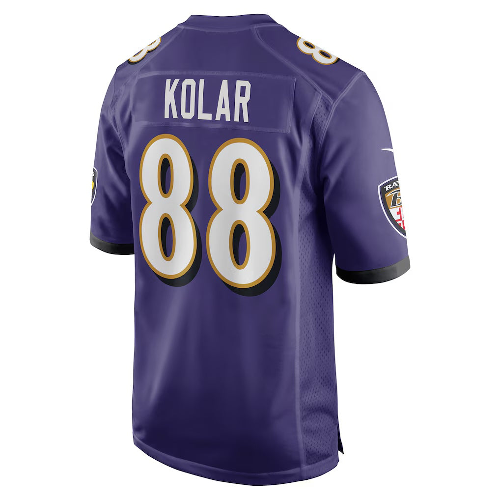 B.Ravens #88 Charlie Kolar Purple CLOTHIN Player Game Jersey