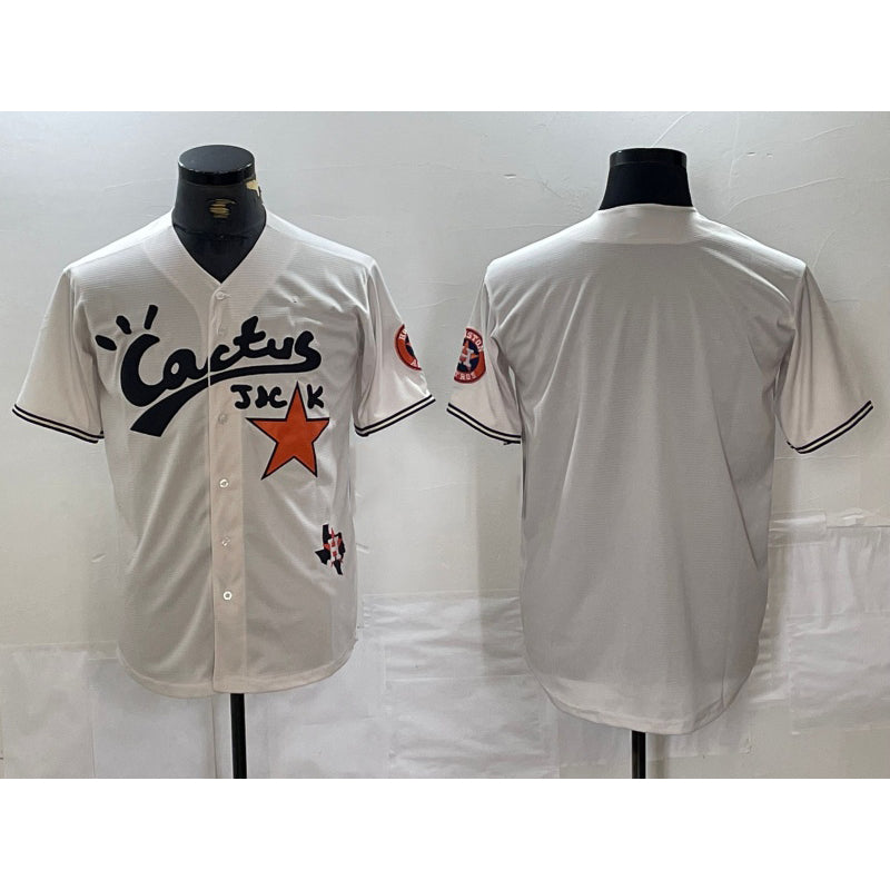 Houston Astros Blank Cream CLOTHIN Cactus Jack Cool Base Jersey