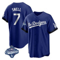 Los Angeles Dodgers #7 Blake Snell Player Royal CLOTHIN City Connect Game World Series Meet Stitched Jerseys