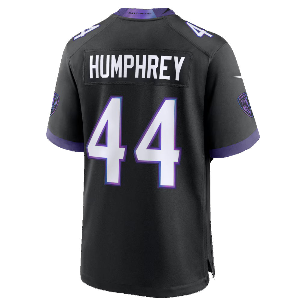 B.Ravens #44 Marlon Humphrey Black CLOTHIN Alternate Game Jersey