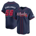 Atlanta Braves #56 Spencer Schwellenbach Player Navy CLOTHIN 2025 Speedway Classic Home Game Stitched Jerseys