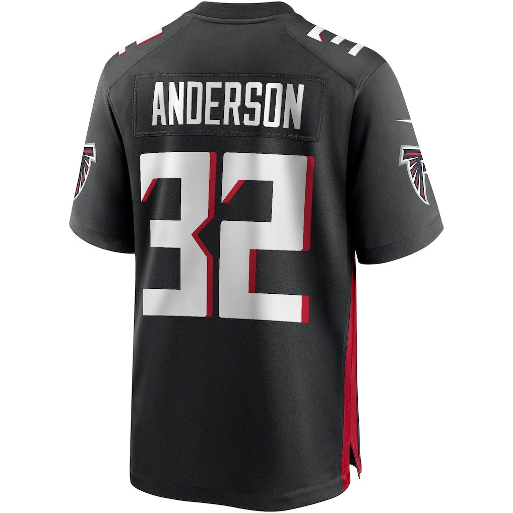 A.Falcons #32 Jamal Anderson Black CLOTHIN Game Retired Player Jersey