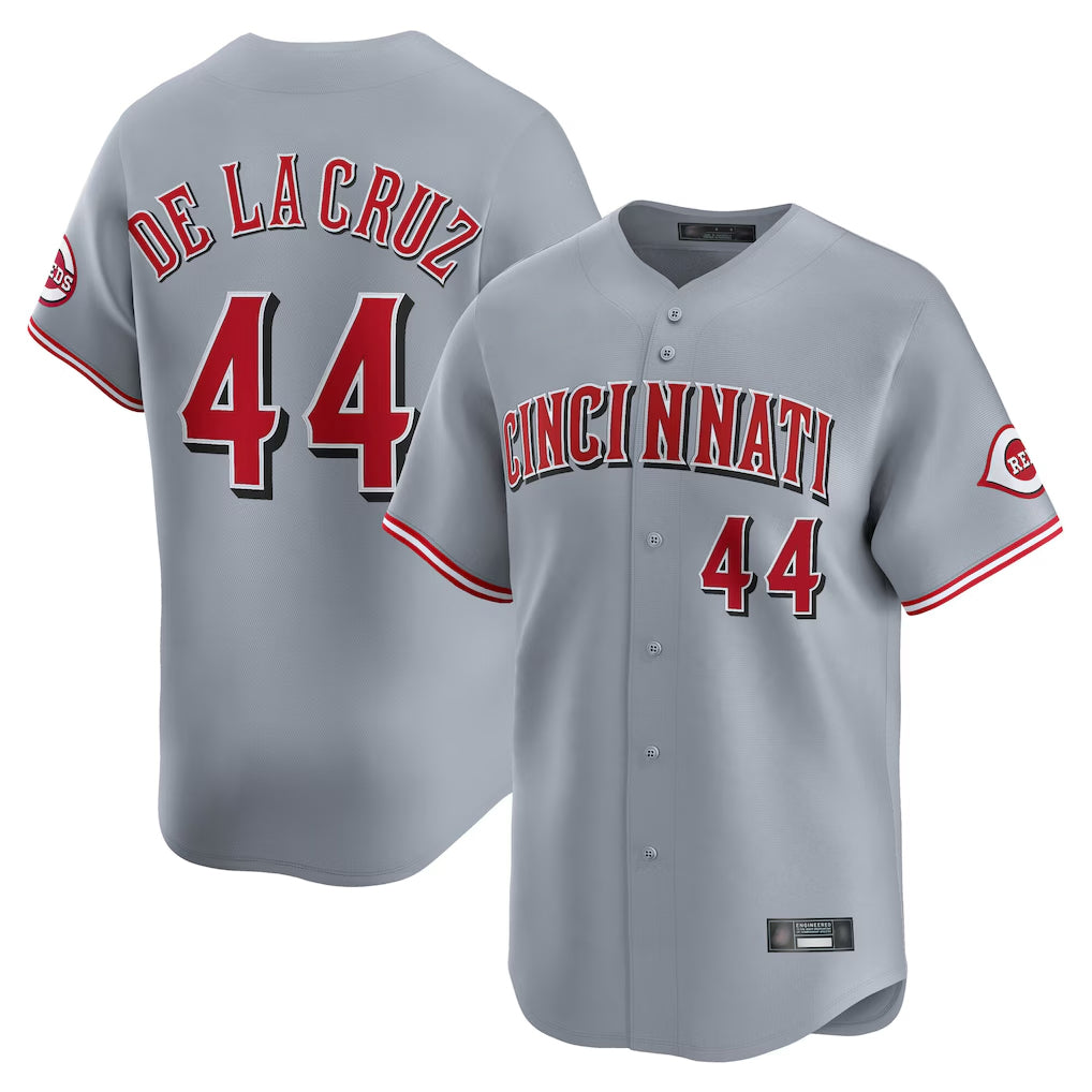 Cincinnati Reds #44 Elly De La Cruz Player Gray CLOTHIN Home Limited Stitched Jerseys