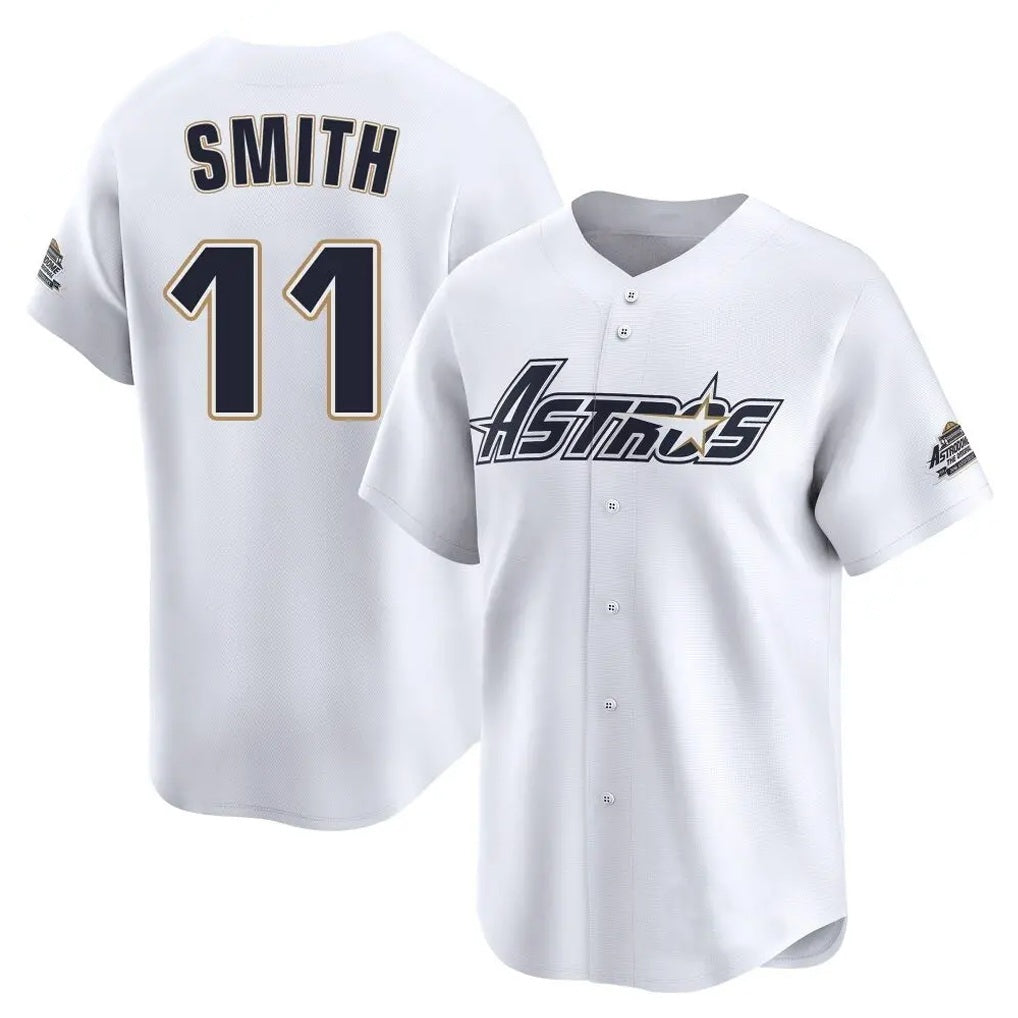 Houston Astros #11 Cam Smith Player White CLOTHIN Throwback Cooperstown Collection Limited Stitched Jerseys