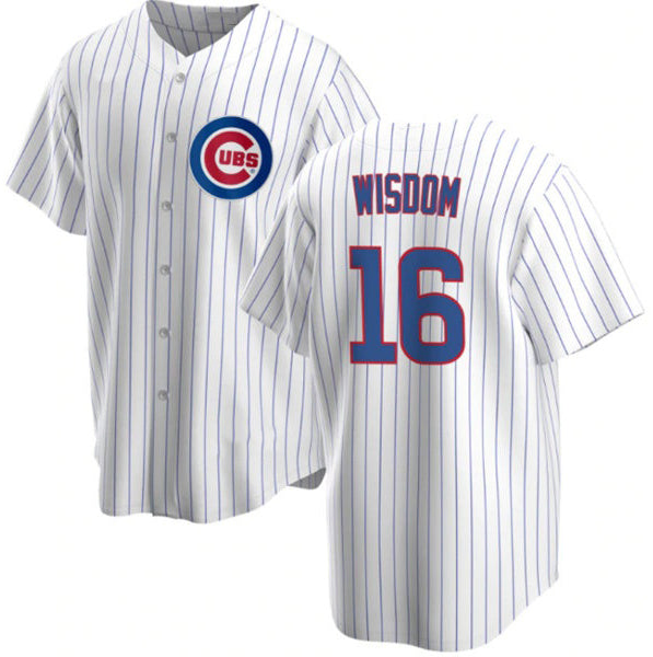Chicago Cubs #16 Patrick Wisdom White CLOTHIN Cool Base Stitched Jersey