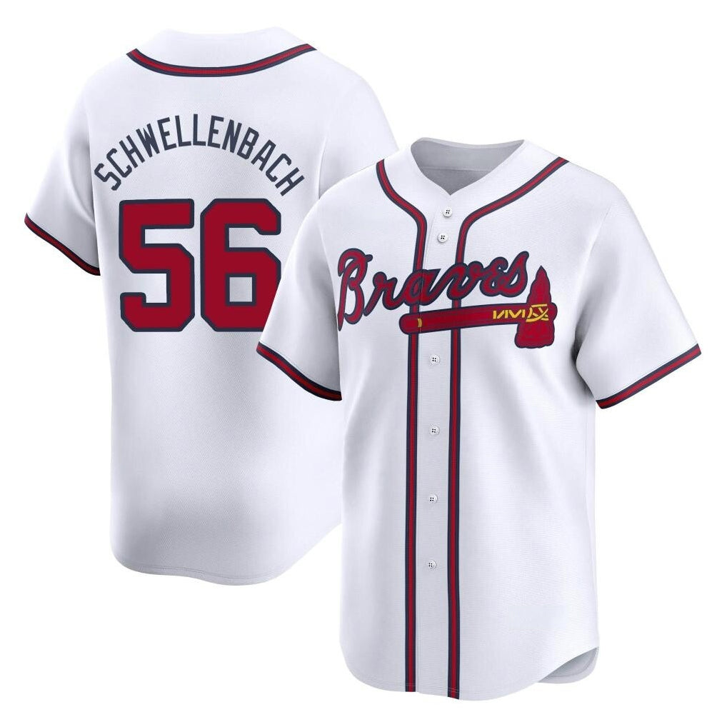 Atlanta Braves #56 Spencer Schwellenbach Player White CLOTHIN Limited Home Game Stitched Jerseys