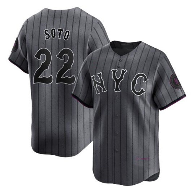 New York Mets #22 Juan Soto Graphite CLOTHIN 2024 City Connect Limited Stitched Jersey