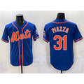 New York Mets #31 Mike Piazza Blue CLOTHIN Cool Base Stitched Jersey