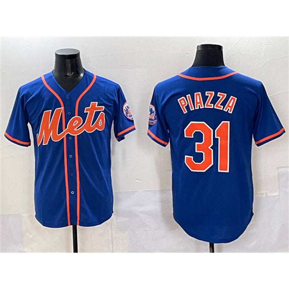 New York Mets #31 Mike Piazza Blue CLOTHIN Cool Base Stitched Jersey