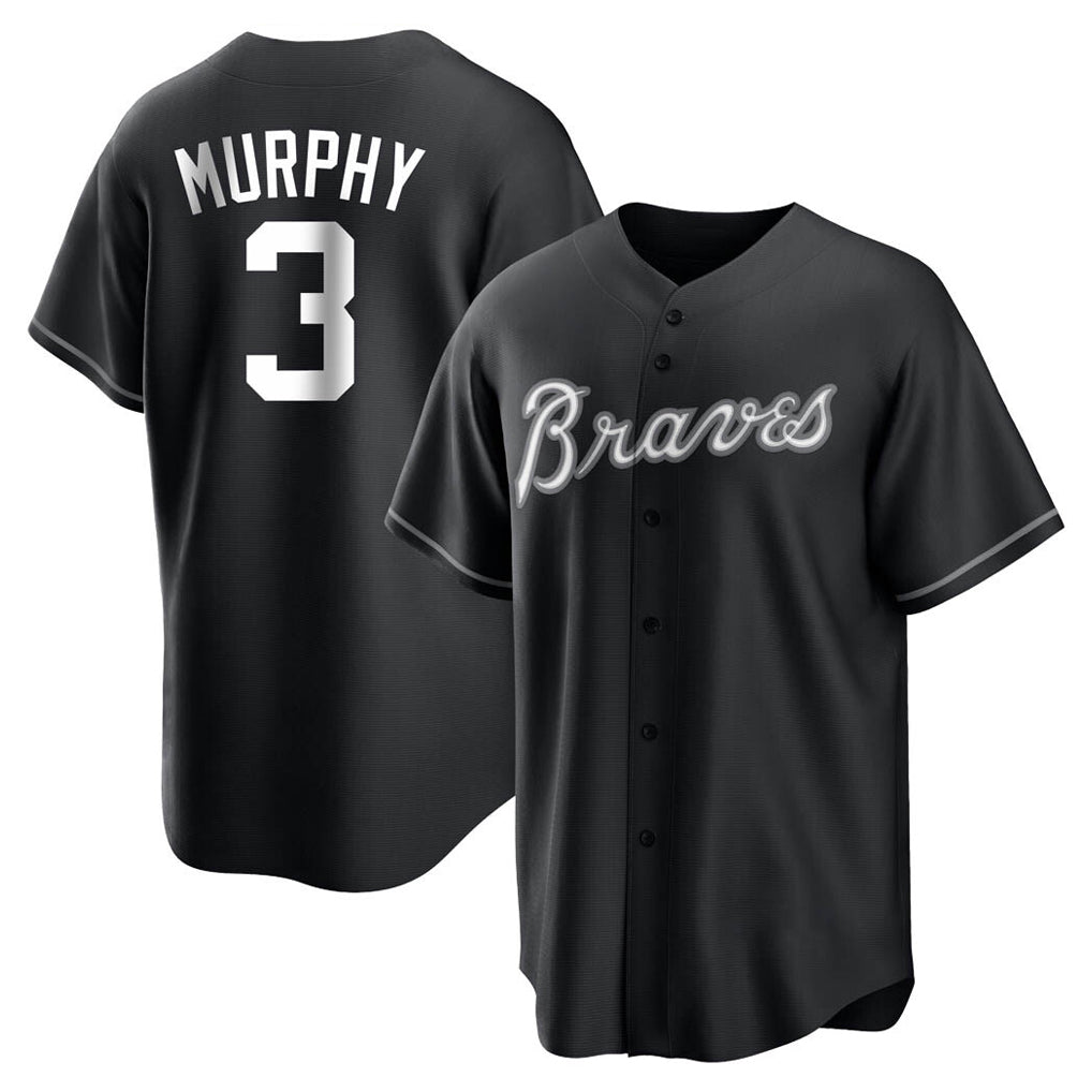 Atlanta Braves #3 Dale Murphy Player Black CLOTHIN Home Game Stitched Jerseys