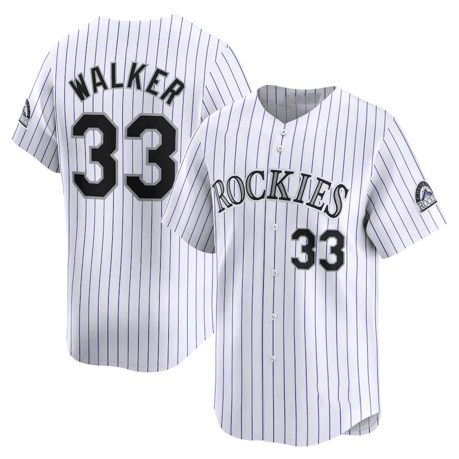 Colorado Rockies #33 Larry Walker White CLOTHIN Home Limited Stitched Jersey