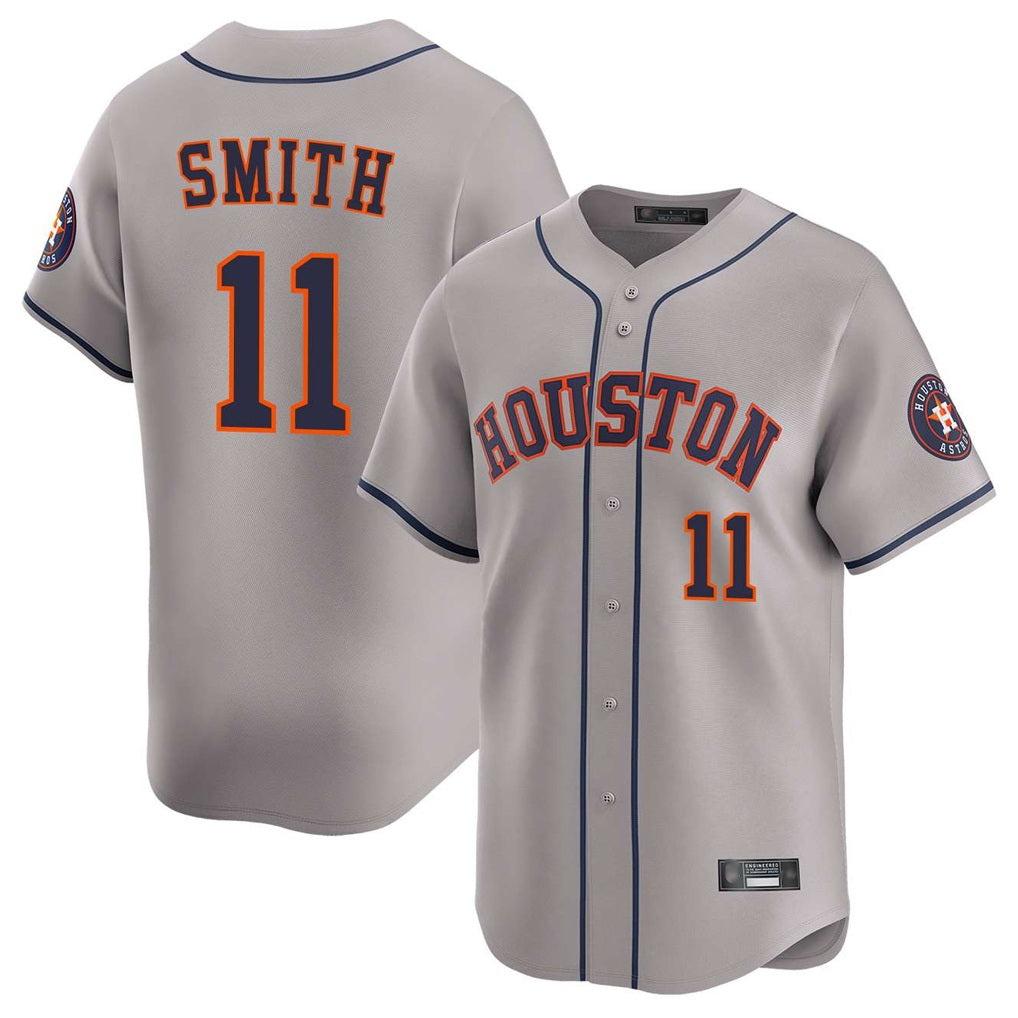 Houston Astros #11 Cam Smith Player Gray CLOTHIN Home Limited Stitched Jerseys