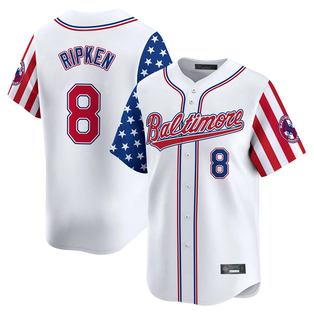 Baltimore Orioles #8 Cal Ripken Player White CLOTHIN Independence Day Vapor Premier Limited Home Game Stitched Jerseys