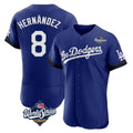 Los Angeles Dodgers #8 Enrique Hern¨¢ndez Player Royal CLOTHIN World Series City Connect Elite Home Stitched Jerseys