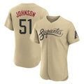 Arizona Diamondbacks #51 Randy Johnson Player Tan CLOTHIN City Connect Limited Elite Home Game Stitched Jerseys