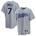 Los Angeles Dodgers #7 Blake Snell Player Gray CLOTHIN Game Stitched Jerseys
