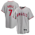 Los Angeles Angels #7 Jo Adell Player Gray CLOTHIN Home Game Stitched Jerseys