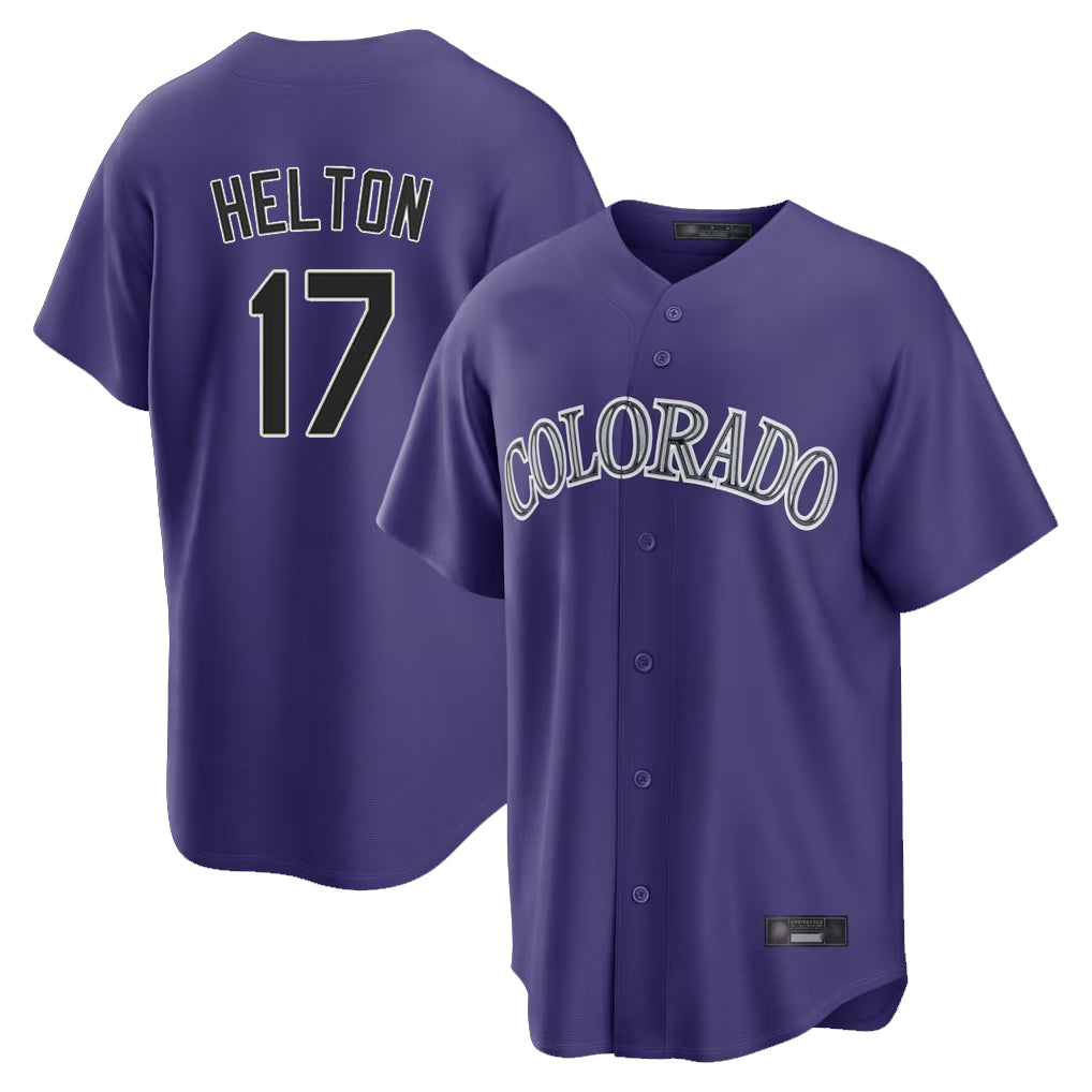 Colorado Rockies #17 Todd Helton Player Purple CLOTHIN Game Home Stitched Jerseys