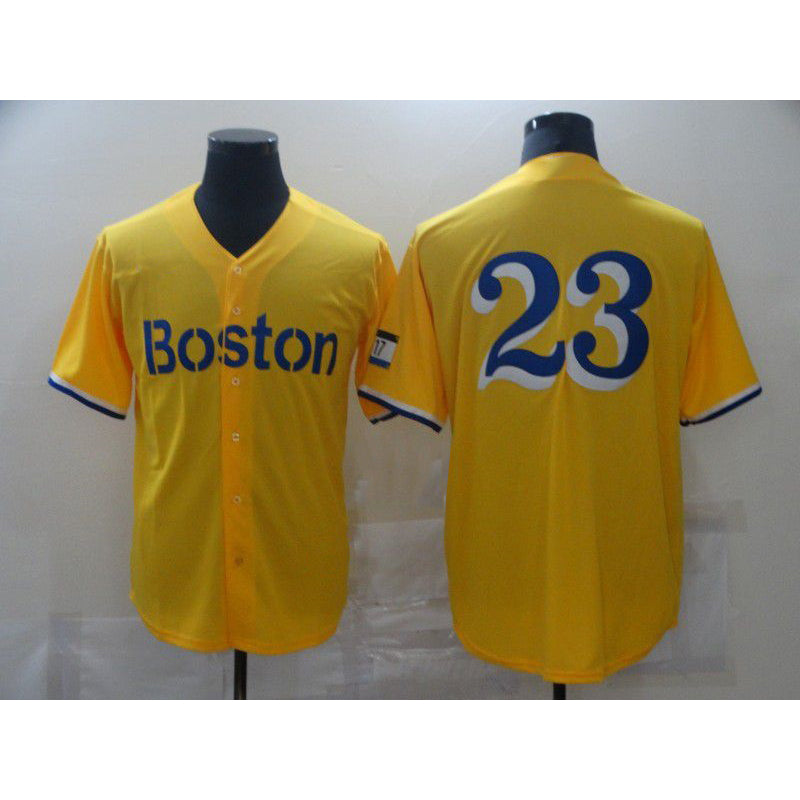 Boston Red Sox #23 No name Yellow CLOTHIN Game 2021 Jerseys