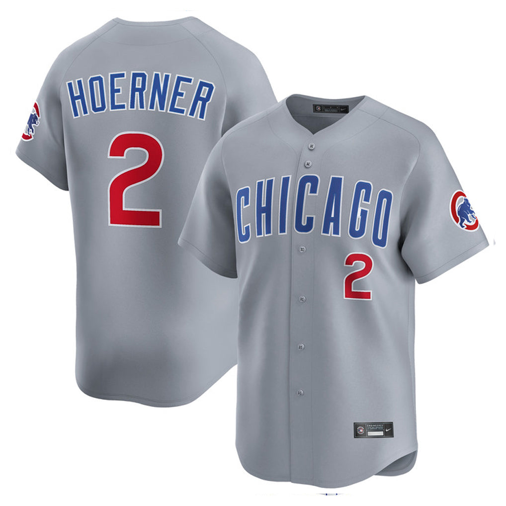 Chicago Cubs #2 Nico Hoerner Player Gray CLOTHIN Road Limited Home Stitched Jerseys