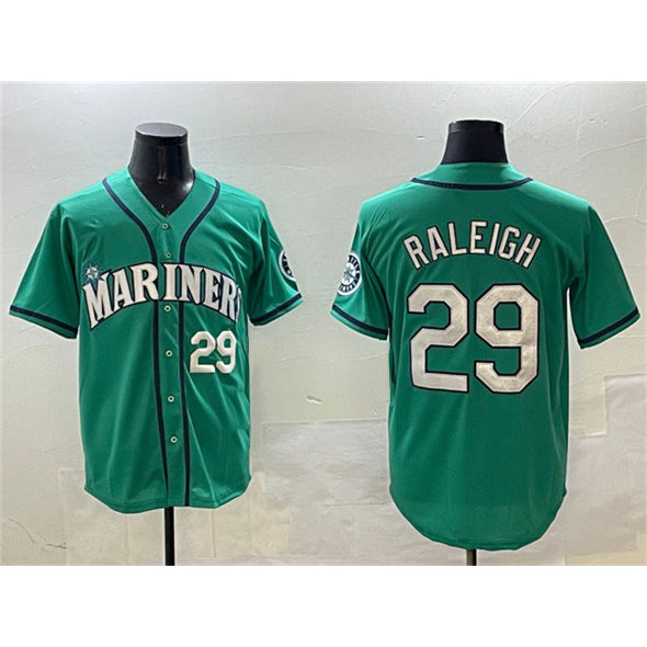 Seattle Mariners #29 Cal Raleigh Aqua CLOTHIN Limited Stitched jersey