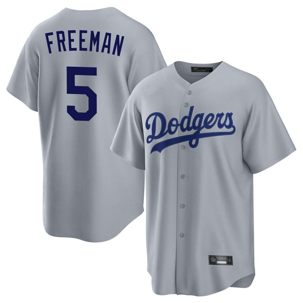 Los Angeles Dodgers #5 Freddie Freeman Player Gray CLOTHIN Game Stitched Jerseys