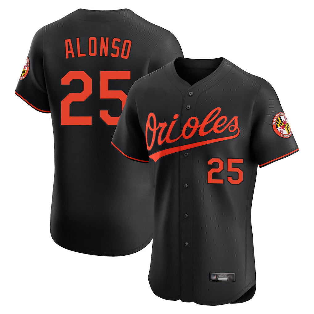 Baltimore Orioles #25 Pete Alonso Player Black CLOTHIN Limited Elite Home Game Stitched Jerseys