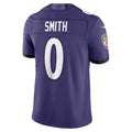 B.Ravens #0 Roquan Smith Purple CLOTHIN Vapor F.U.S.E. Sewn Down Limited Jersey