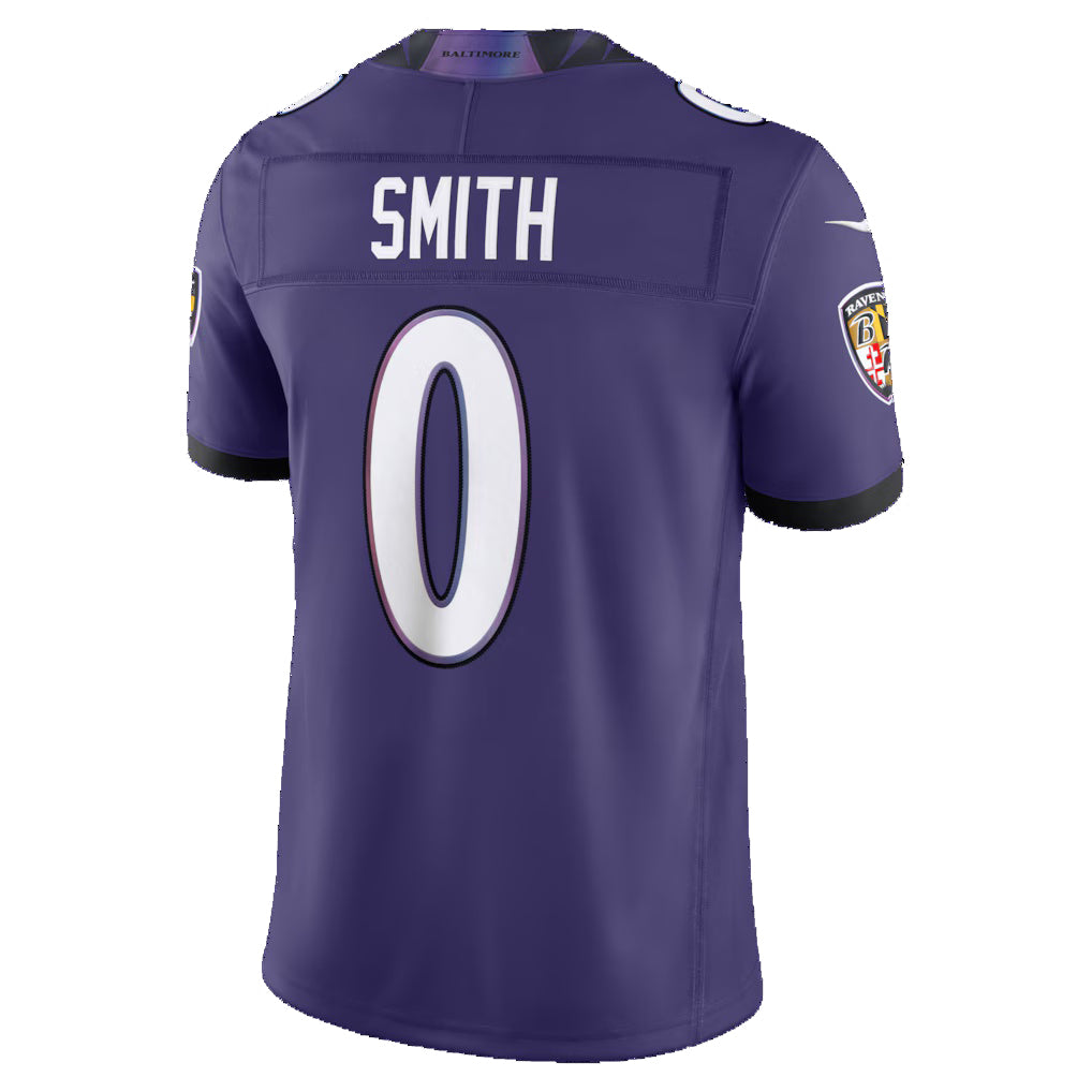 B.Ravens #0 Roquan Smith Purple CLOTHIN Vapor F.U.S.E. Sewn Down Limited Jersey