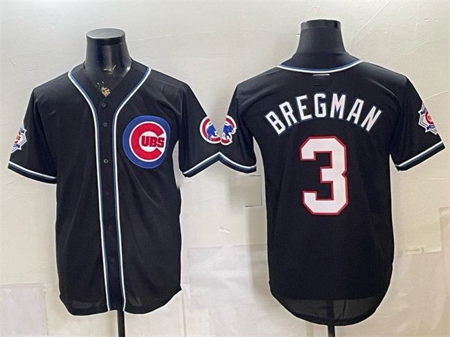 Chicago Cubs #3 Alex Bregman 150th Anniversary Black CLOTHIN Out Style Vapor Premier Limited Stitched Jersey