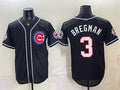 Chicago Cubs #3 Alex Bregman 150th Anniversary Black CLOTHIN Out Style Vapor Premier Limited Stitched Jersey