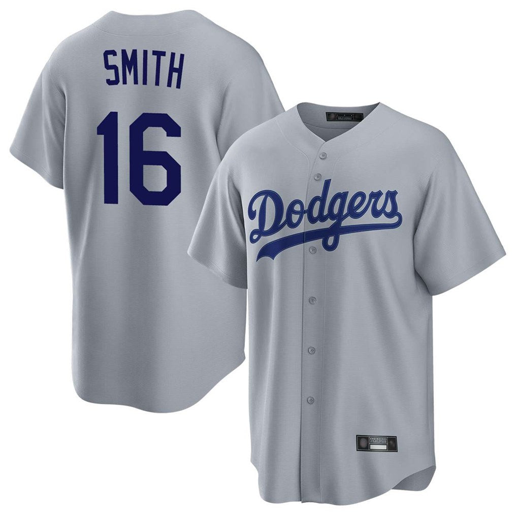 Los Angeles Dodgers #16 Will Smith Player Gray CLOTHIN Game Stitched Jerseys