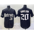 Detroit Tigers #20 Spencer Torkelson Black CLOTHIN 'Motor Gothic Edition' Vapor Premier Limited Stitched Jersey