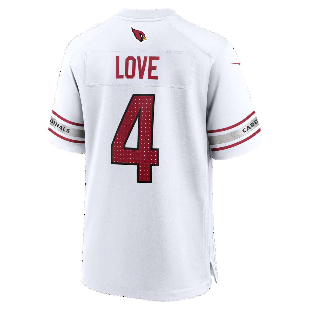 A.Cardinals #4 Jeremiyah Love White CLOTHIN Game Player Jersey