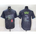 Tampa Bay Rays #2 Yandy Diaz Number Charcoal CLOTHIN 2024 City Connect Limited Stitched Jerseys
