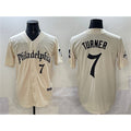 Philadelphia Phillies #7 Trea Turner Cream CLOTHIN Gothic Vapor Limited Stitched Jersey