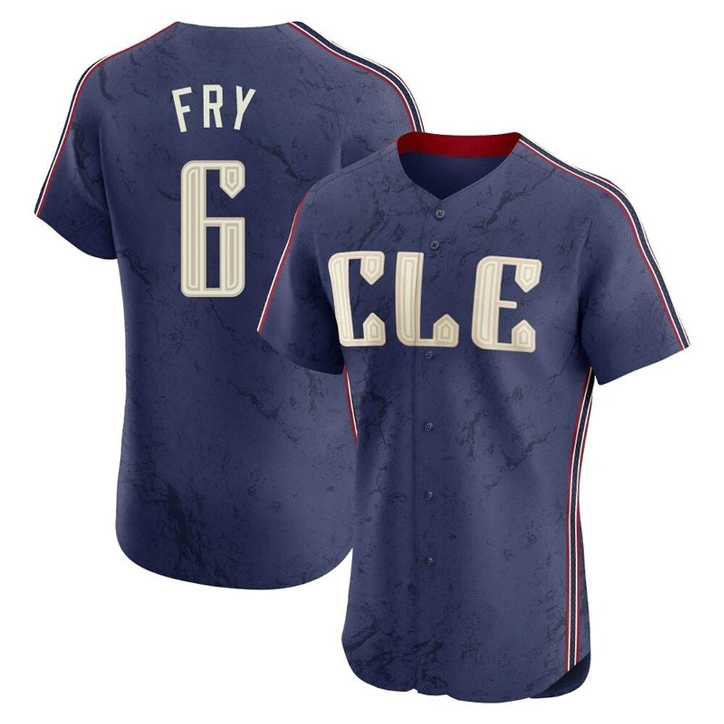 Cleveland Guardians #6 David Fry Player Navy CLOTHIN City Connect Limited Elite Home Stitched Jerseys