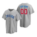 Custom Chicago Cubs Gray CLOTHIN Stitched Cool Base Road Jersey