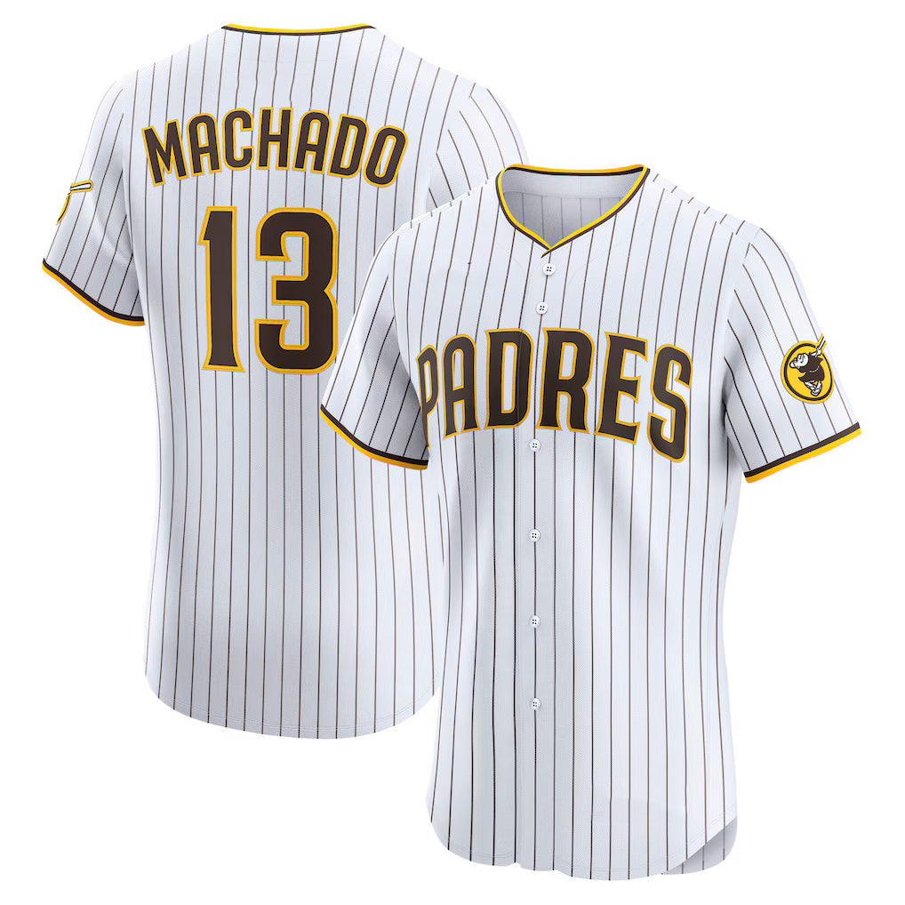 San Diego Padres #13 Manny Machado White CLOTHIN Home Elite Player Jersey