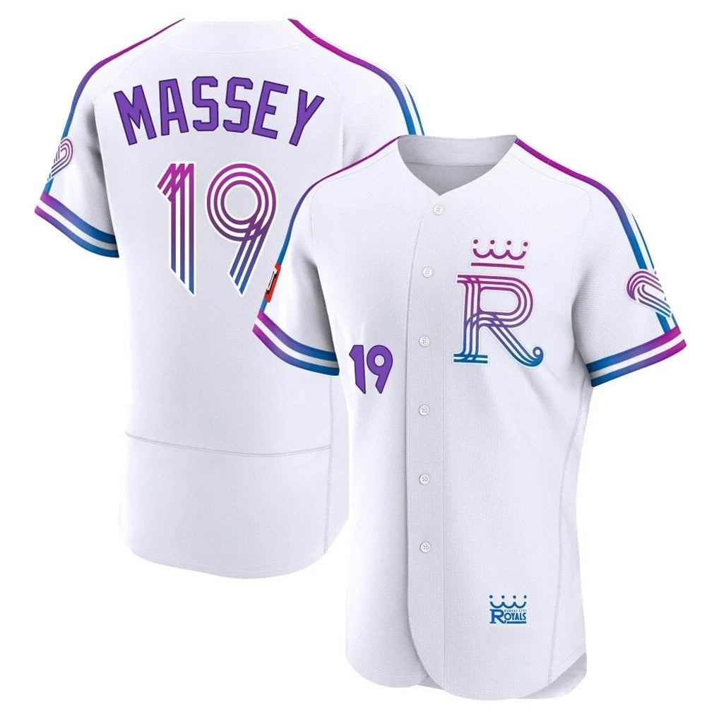 Kansas City Royals #19 Michael Massey Player White CLOTHIN 2026 City Connect Limited Elite Home Stitched Jerseys