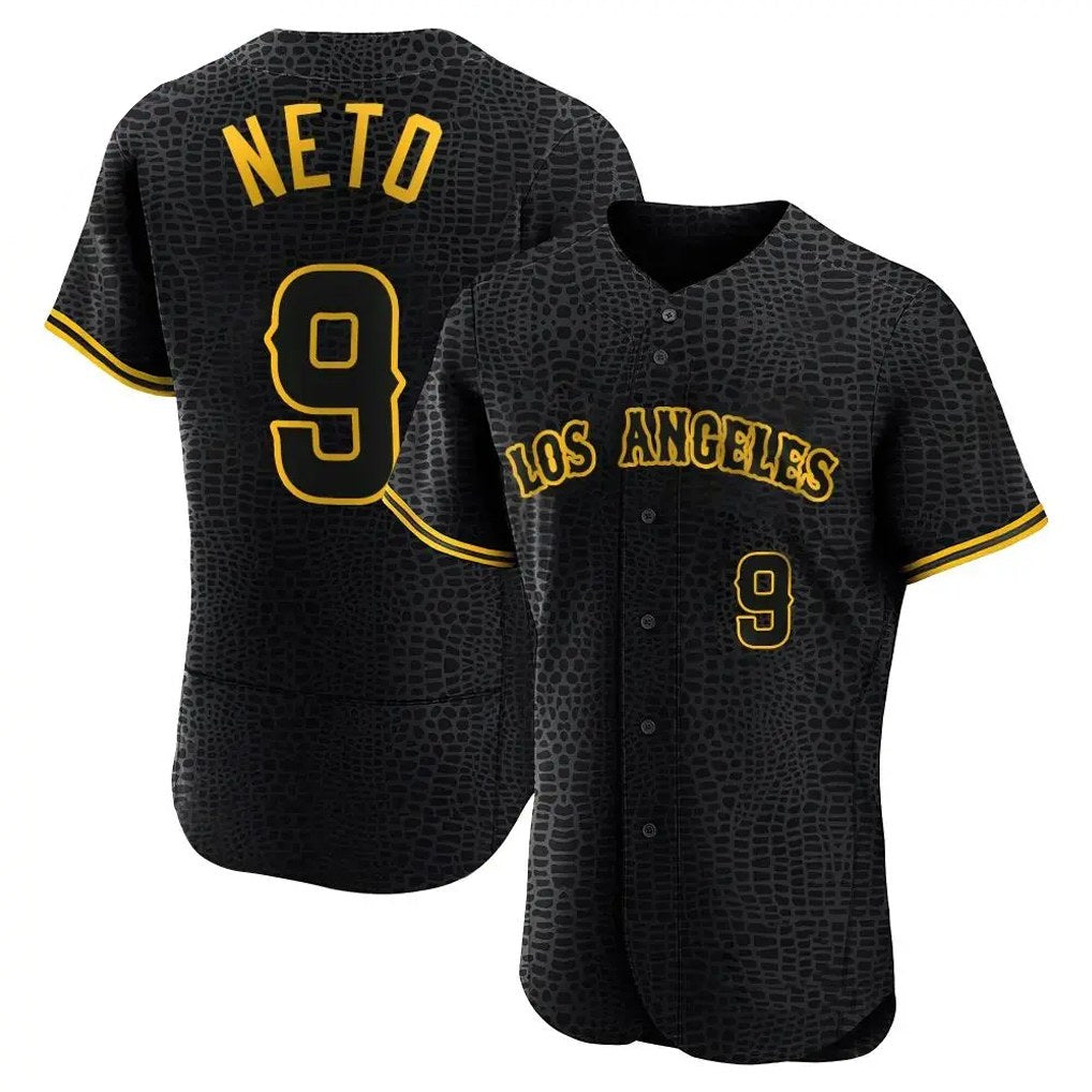Los Angeles Angels #9 Zach Neto Player Black CLOTHIN Snake Skin City Limited Elite Home Stitched Jerseys