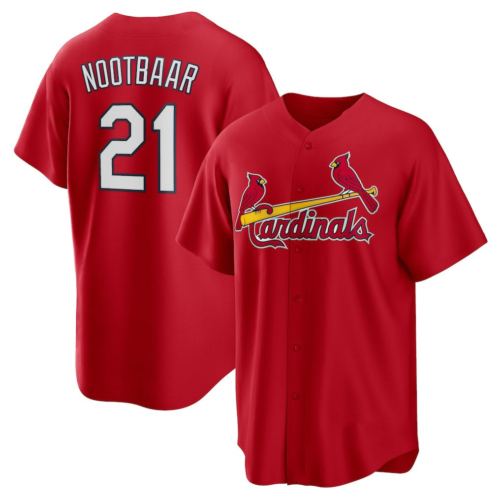 St. Louis Cardinals #21 Lars Nootbaar Red CLOTHIN Big & Tall Alternate Replica Player Jersey