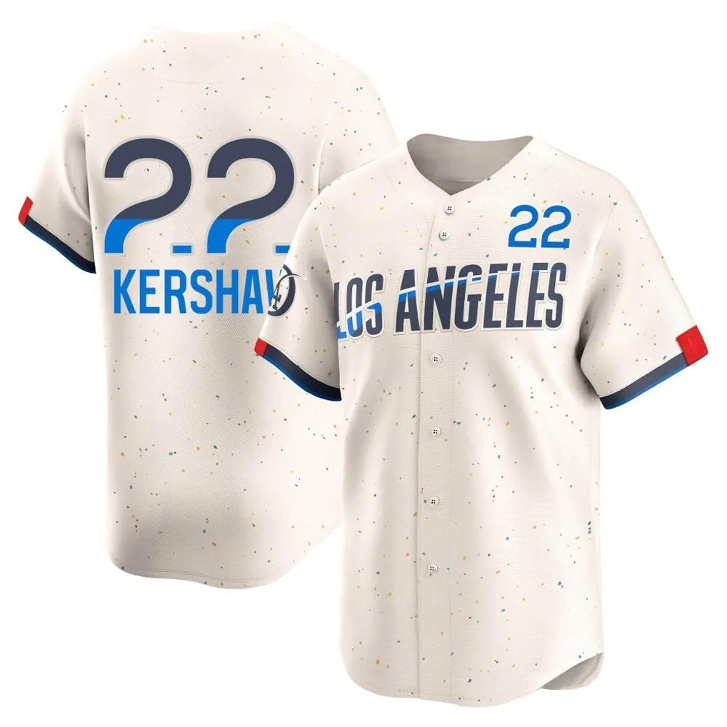Los Angeles Dodgers #22 Clayton Kershaw Player Cream CLOTHIN City Connect Limited Home Stitched Jerseys