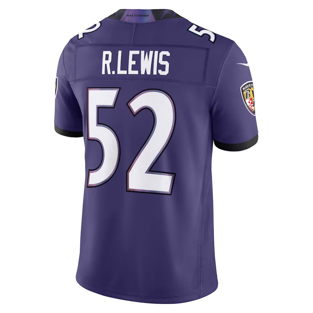 B.Ravens #52 Ray Lewis Purple CLOTHIN Vapor F.U.S.E. Stitched Retired Limited Jersey