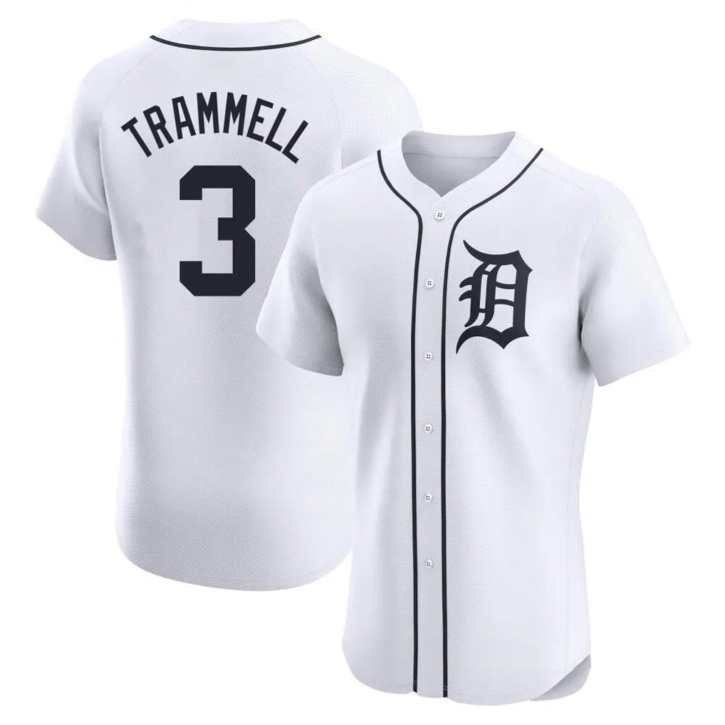 Detroit Tigers #3 Alan Trammell Player White CLOTHIN Limited Elite Home Stitched Jerseys