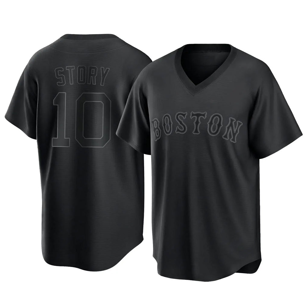 Boston Red Sox #10 Trevor Story Player Black CLOTHIN T-shirt Home Game Stitched Jerseys