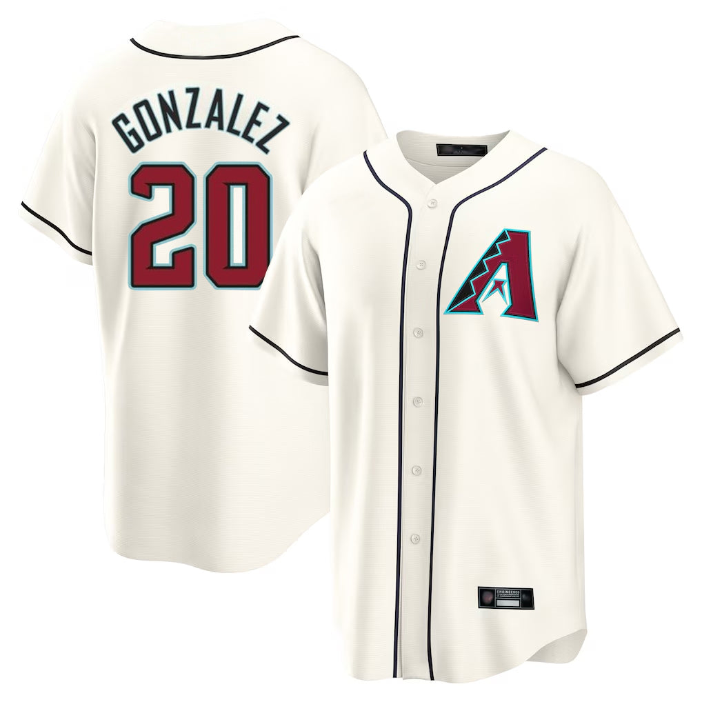 Arizona Diamondbacks #20 Luis Gonzalez Player Cream CLOTHIN Home Game Stitched Jerseys