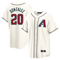 Arizona Diamondbacks #20 Luis Gonzalez Player Cream CLOTHIN Home Game Stitched Jerseys